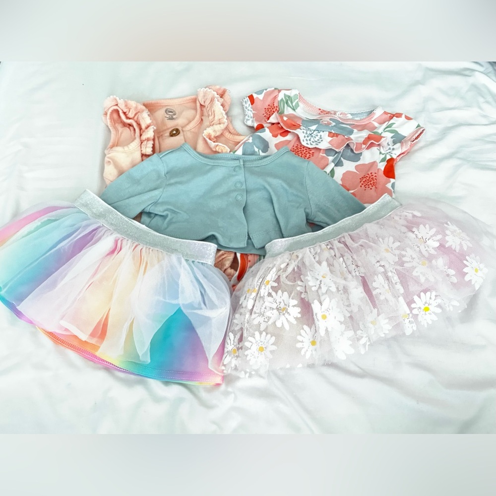 Colorful Baby Girl Clothes Lot for 0-3 Month Olds